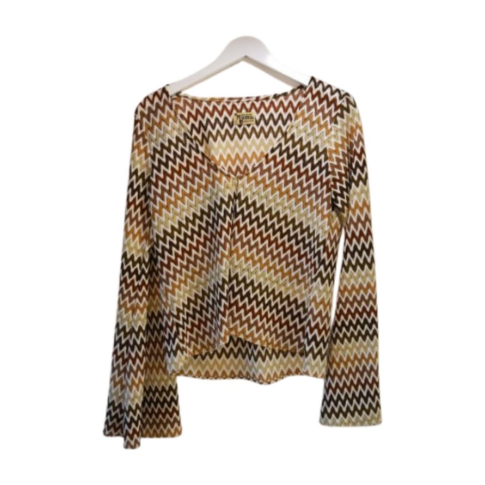 Show Me Your Mumu Crochet Knit Bell Sleeve Top